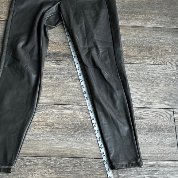 Athleta All Over Gleam Tight Leggings Pants Faux Leather High Rise Arbor Olive S - Picture 10 of 12